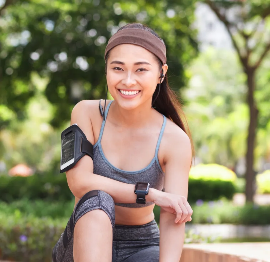smiling sporty woman utc